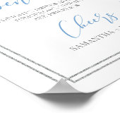 Blütenblau, silberfarbenes geometrisches, offenes poster (Ecke)