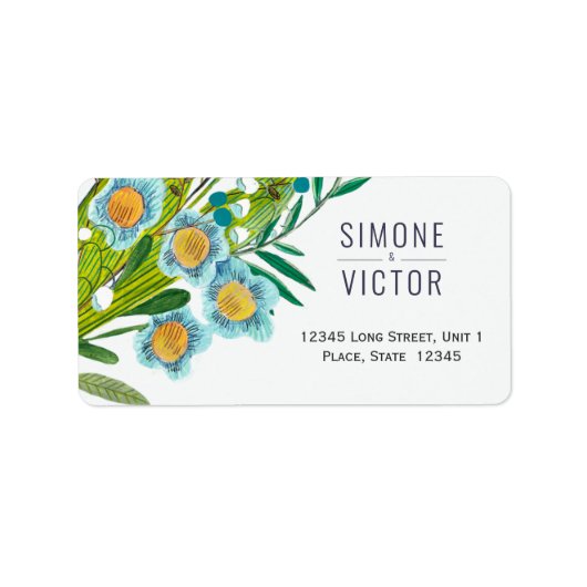 Blütenblau und grüne Lilie der Valley Wedding Adressaufkleber (Vorne)