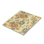 Blütenblau und Pfirsichblütenbotanisch Fliese (Seite)