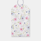 Blütenblau und rosa Blume von und nach Geschenkanhänger (Rückseite)