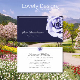 Blütenblau und weiße Niedliche Rose Auge Fangen Visitenkarte