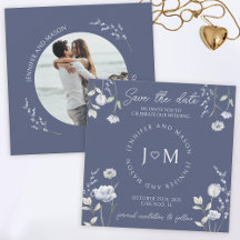 Blütenblau-Wildblume-Save the Date-Foto