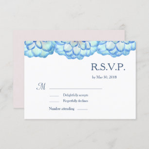 Blütenblaue Blütenblätter Hochzeit RSVP Einladung