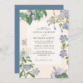 Blütenblaue Hochzeit Einladung (Vorne/Hinten)