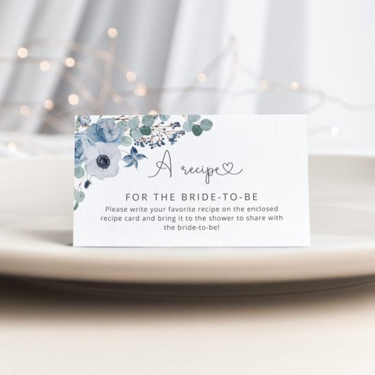 Blütenblaue Rezeptorkarte Begleitkarte