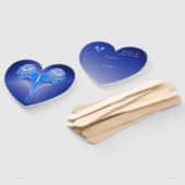 Blütenblaue Vögel in Herzform in nachtblau Fächer (Non-assembled)