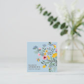 Blütenblauer Blumenstrauß Quadratische Visitenkarte (Stehend Vorderseite)