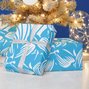 Blütenblauer botanischer Hydrangeus Blume Blüten Geschenkpapier