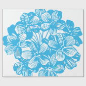 Blütenblauer botanischer Hydrangeus Blume Blüten Geschenkpapier (Flach)