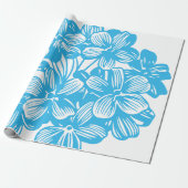 Blütenblauer botanischer Hydrangeus Blume Blüten Geschenkpapier (Ungerollt)