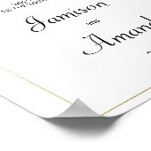 Blütenblauer Botanischer Marineblau Empfang Poster (Ecke)