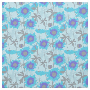 Blütenblauer grauer Pappenstoff Stoff