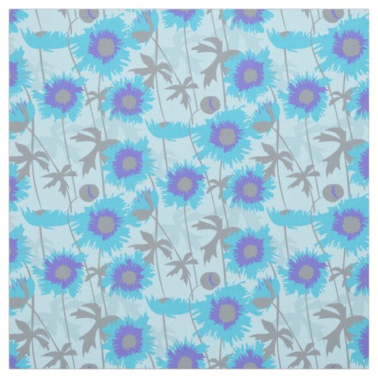 Blütenblauer grauer Pappenstoff Stoff (Muster)