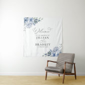 Blütenblauer Hochzeitszeichen Wandteppich (Beispiel)