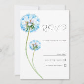 Blütenblauer Lila-grüner Löwenzahn UAWG Einladung (Vorderseite)