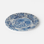 Blütenblauer Porzellanstrom aus modernen blauen Im Pappteller (Schrägansicht)