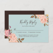 Blütenblauer Rosa Blumenzwiebeln RSVP Karte (Vorne/Hinten)