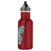 Blütenblauer Schmetterling Trinkflasche (Rechts)
