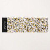 Blütenblock-Blockdruck in Schwarz-Gelb Yogamatte (Vorderseite (Horizontal))
