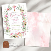 Blütenblühende Frühlingsblume Taufe Einladung