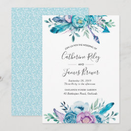 Blütenblühende Hochzeitseinladung Einladung