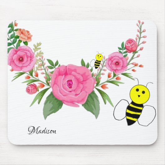 Blütenblume Blume Hummel Maus Pad! Mousepad (Vorne)