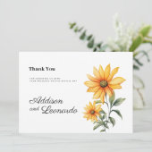 Blütenblume botanischer Sommer Danke Einladung (Stehend Vorderseite)