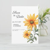 Blütenblume botanischer Sommer Save the Date Einladung (Stehend Vorderseite)