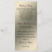 Blütenblume Elfenbein-Hochzeitsprogramm Programm (Rückseite)