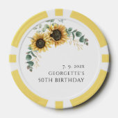 Blütenblume Eukalyptus 50. Geburtstag Pokerchips (Vorderseite)