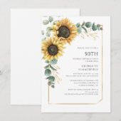 Blütenblume Eukalyptus 50. Geburtstagsparty Einladung (Vorne/Hinten)