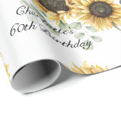 Blütenblume Eukalyptus 60. Geburtstag Geschenkpapier (Rolleneckpunkt)