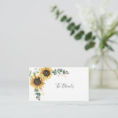 Blütenblume Eukalyptus-Blätter Hochzeiten Begleitkarte (Stehend Vorderseite)