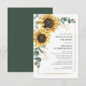 Blütenblume Eukalyptus Brunch mit Bridge Einladung (Vorne/Hinten)