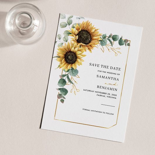 Blütenblume Eukalyptus Geometric Save The Date