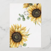 Blütenblume Eukalyptus Grüne Gold Folieneinladung (Rückseite)