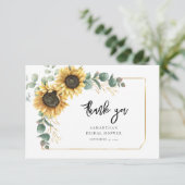 Blütenblume Eukalyptus Grünes Brautparty Dankeskarte (Stehend Vorderseite)