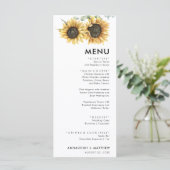 Blütenblume Eukalyptus Moderne Hochzeit Menükarte (Stehend Vorderseite)