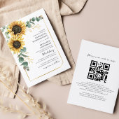 Blütenblume Eukalyptus QR Code Hochzeit Einladung