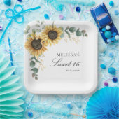Blütenblume Eukalyptus Rustikaler Sweet 16 Party Pappteller (Party)