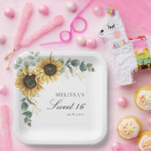 Blütenblume Eukalyptus Rustikaler Sweet 16 Party Pappteller (Party)