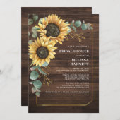 Blütenblume Eukalyptus Rustikales Brautparty Einladung (Vorne/Hinten)