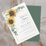 Blütenblume Eukalyptus Sweet 16 Birthday Einladung<br><div class="desc">Eukalyptus Sonnenblume Blumenschrift Sweet 16 Geburtstagsparty Einladung können Sie leicht mit den Überraschungen Party Details,  indem Sie auf die Schaltfläche "Personalisieren" anpassen. Mit leuchtend gelben Blumen und Grün sukkulent mit einem geometrischen Rahmen aus Goldfolie und modernen Typografie</div>
