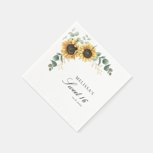 Blütenblume Eukalyptus Sweet 16 Party Paper Serviette (Ecke)