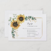 Blütenblume Geometrische Eukalyptus-Grüne RSVP Karte (Vorne/Hinten)