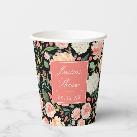 Blütenblume im Frühjahr auf Brautparty für benutze Pappbecher (Rückseite)