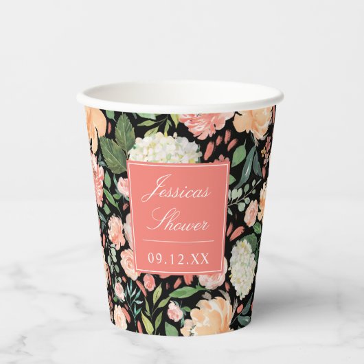 Blütenblume im Frühjahr auf Brautparty für benutze Pappbecher (Vorderseite)