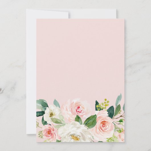 Blütenblume in Rosa Einladung (Rückseite)