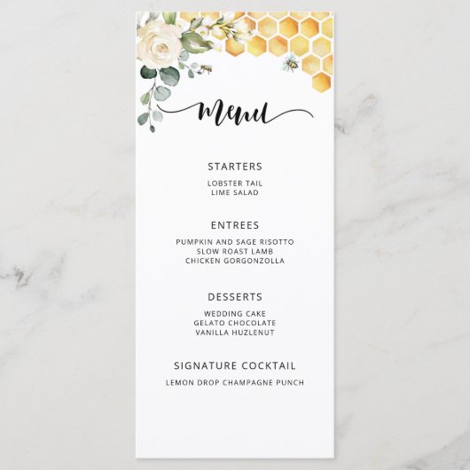 Blütenblume Menükarte (Vorderseite)