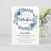 Blütenblume Navy-Einladung Einladung (Stehend Vorderseite)